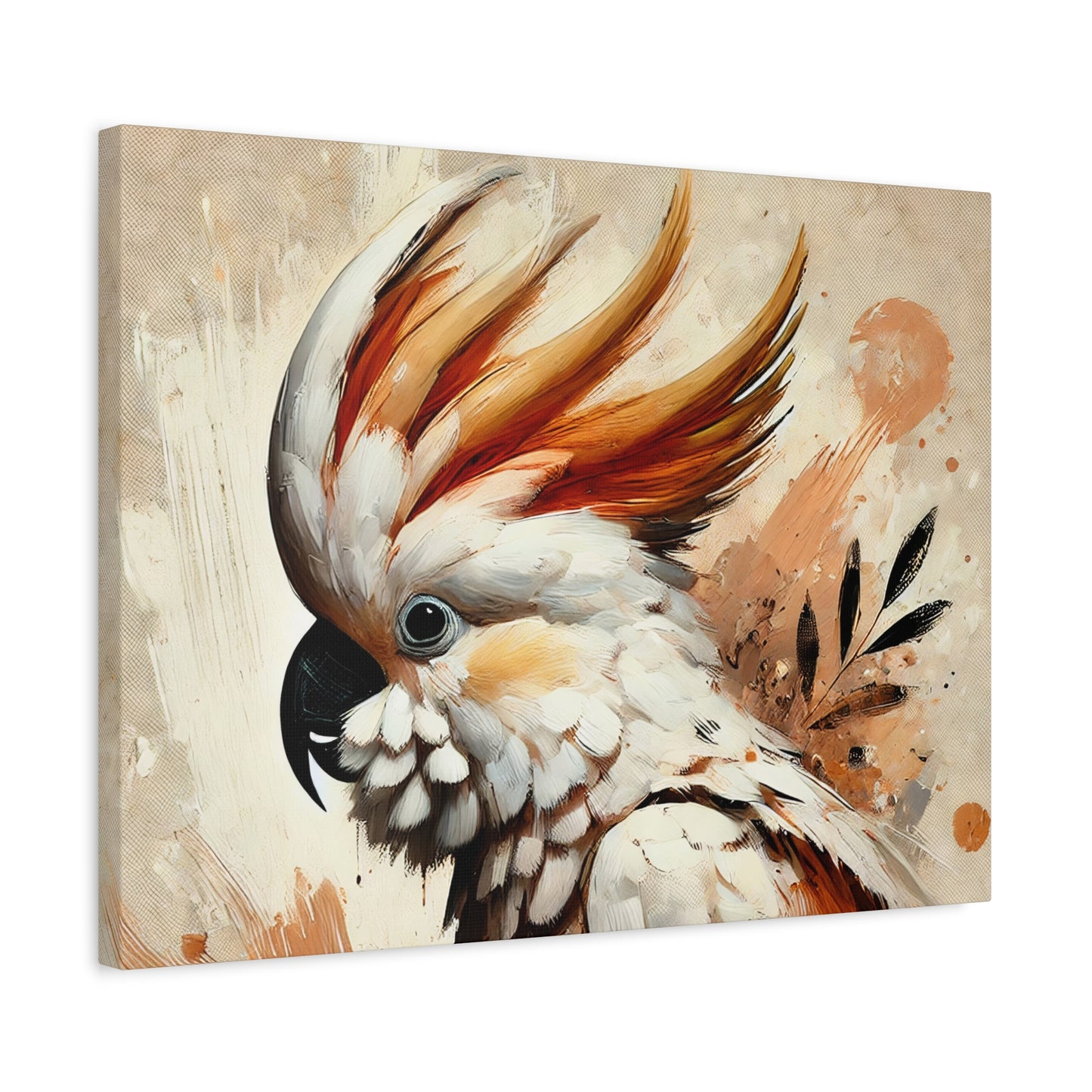 Cockatoo Oil Canvas Painting Print – A Stunning Addition for Bird Lovers and Home Decor