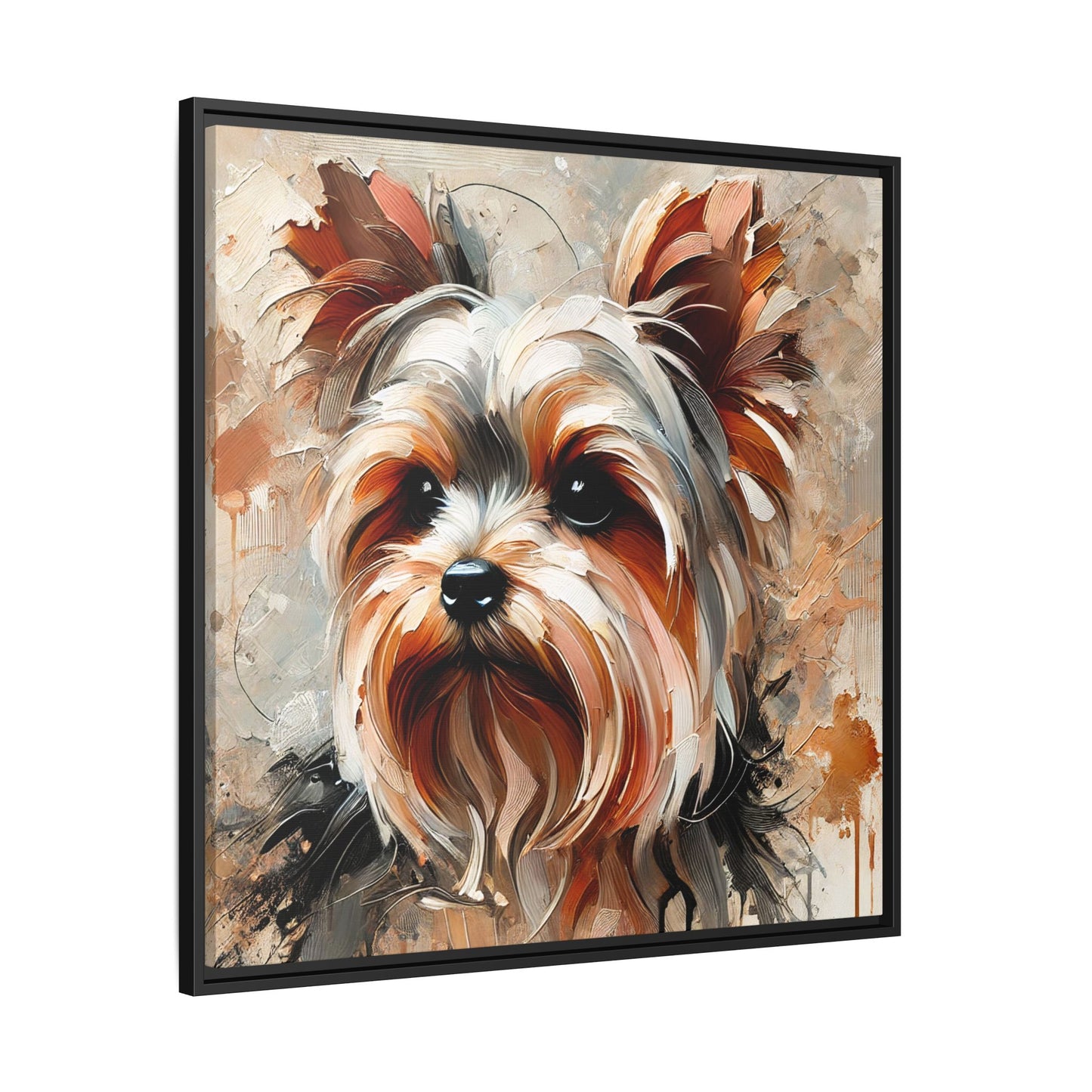 Yorkshire Terrier Oil Canvas Painting Print With Frame