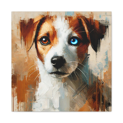 Jack Russell Terrier Mix Oil Canvas Painting Print – Ideal for Dog Lovers and Art Collector