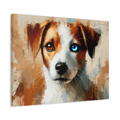 Jack Russell Terrier Mix Oil Canvas Painting Print – Ideal for Dog Lovers and Art Collector