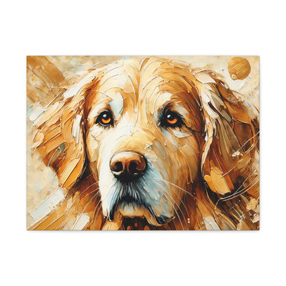 Golden Retriever Oil Canvas Painting Print – A Heartwarming Addition for Dog Lovers and Home Decor