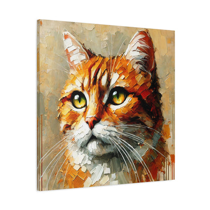 Orange Tabby Cat Oil Canvas Painting Print – A Delightful Addition for Cat Lovers and Home Decor