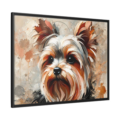 Yorkshire Terrier Oil Canvas Painting Print With Frame