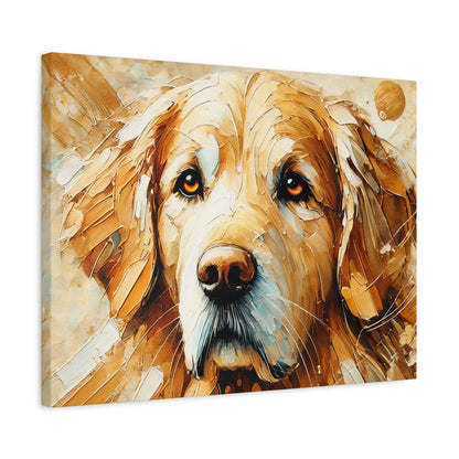 Golden Retriever Oil Canvas Painting Print – A Heartwarming Addition for Dog Lovers and Home Decor