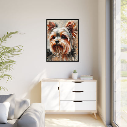 Yorkshire Terrier Oil Canvas Painting Print With Frame