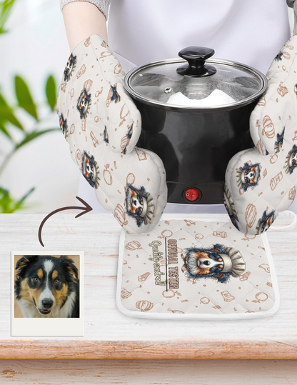 Custom Pet Oven Mitts and Pot Holder Set – Heat-Resistant and Personalized for Pet Lovers 🐾🔥