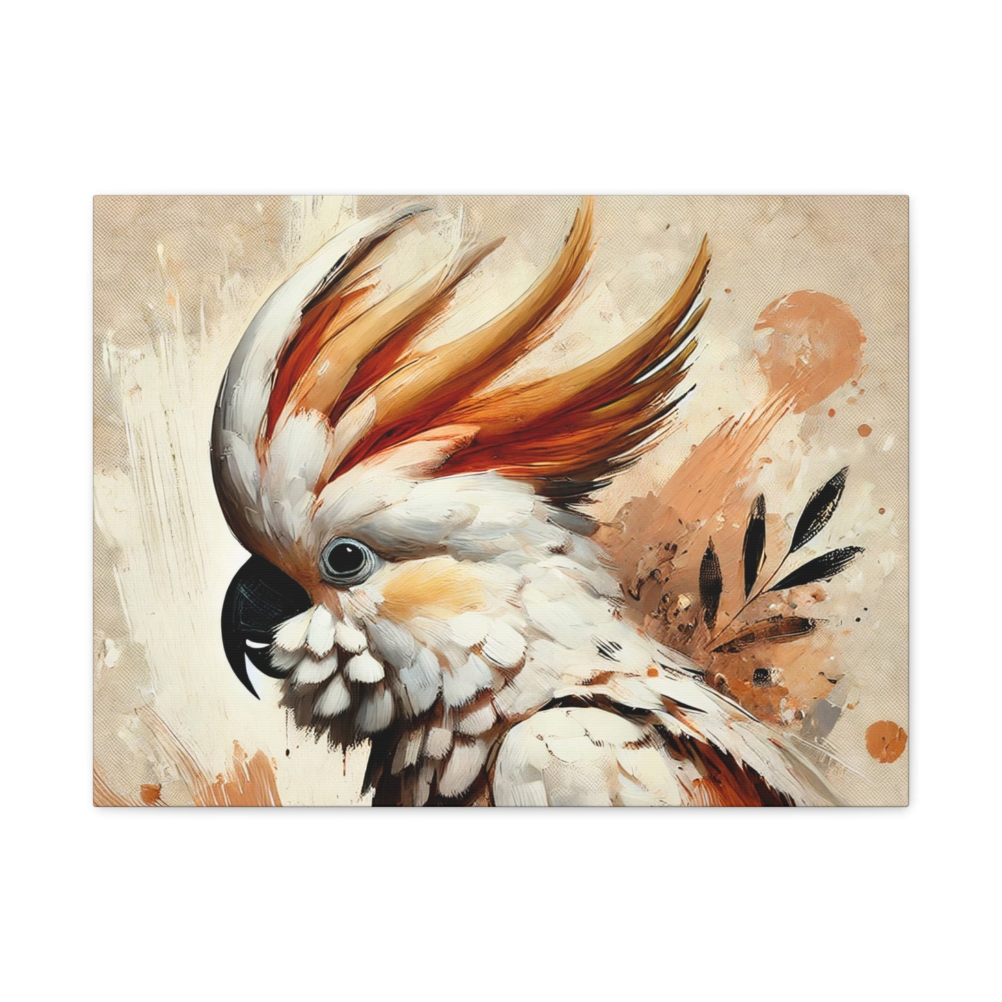 Cockatoo Oil Canvas Painting Print – A Stunning Addition for Bird Lovers and Home Decor