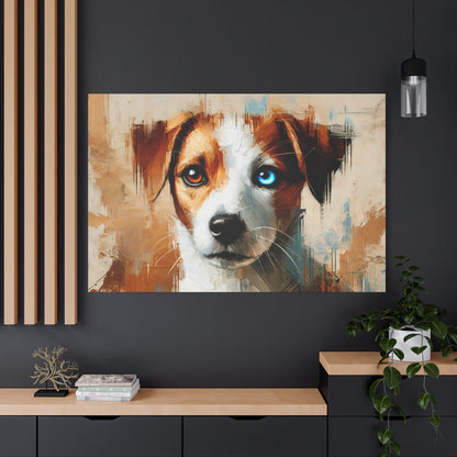 Jack Russell Terrier Mix Oil Canvas Painting Print – Ideal for Dog Lovers and Art Collector