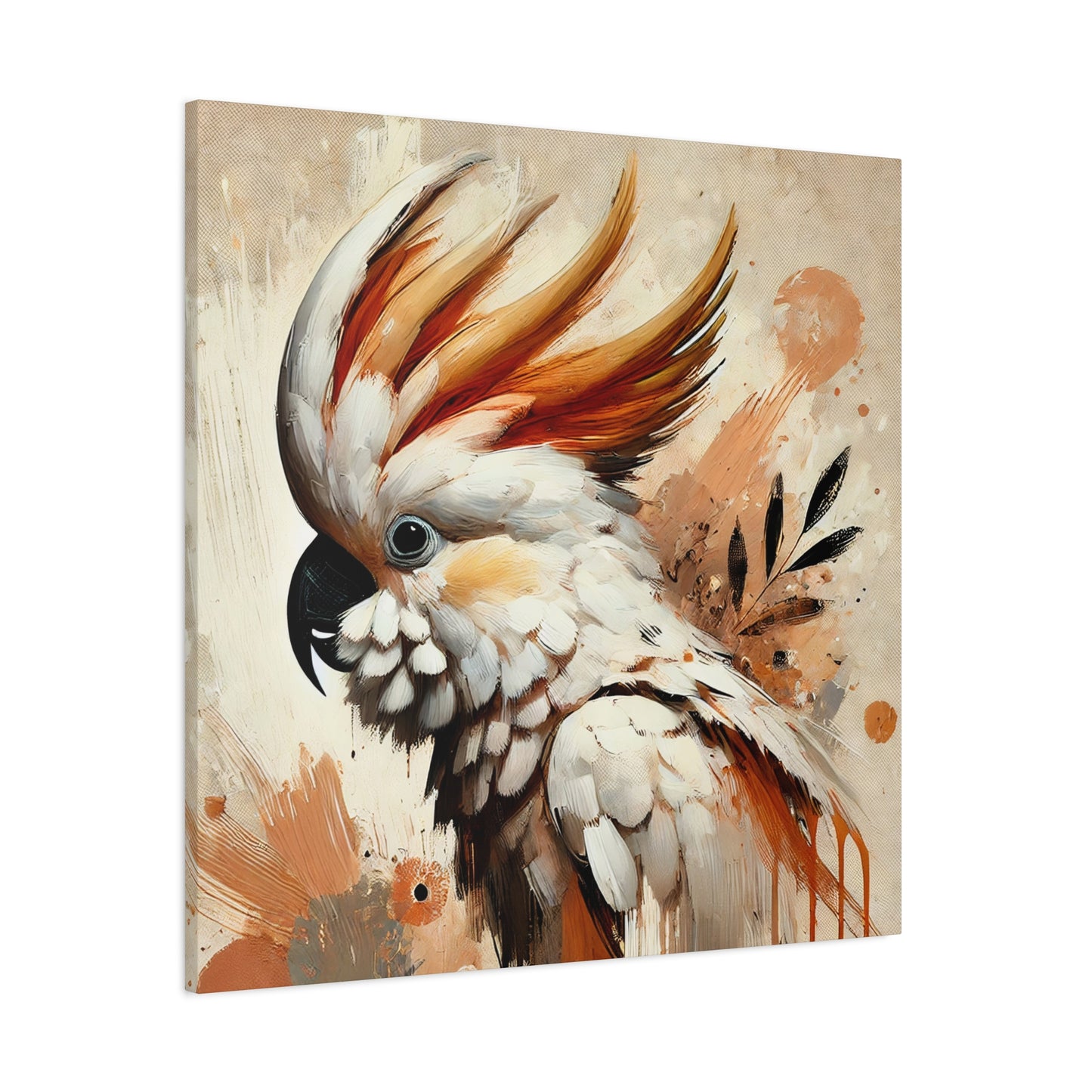 Cockatoo Oil Canvas Painting Print – A Stunning Addition for Bird Lovers and Home Decor