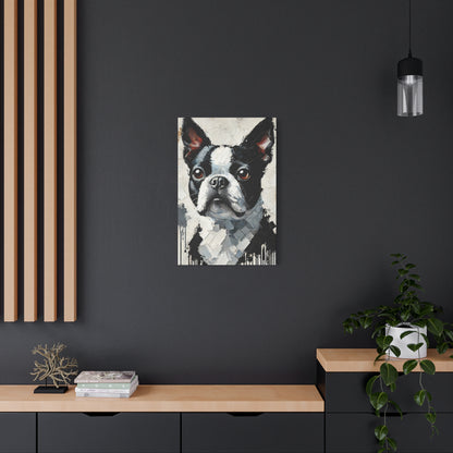 Boston Terrier Oil Canvas Painting Print – A Charming Addition for Dog Lovers and Art Collectors