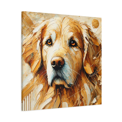 Golden Retriever Oil Canvas Painting Print – A Heartwarming Addition for Dog Lovers and Home Decor