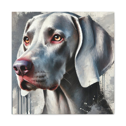 Weimaraner Dog Oil Canvas Painting Print – Perfect for Dog Lovers and Art Enthusiasts