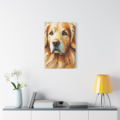 Golden Retriever Oil Canvas Painting Print – A Heartwarming Addition for Dog Lovers and Home Decor