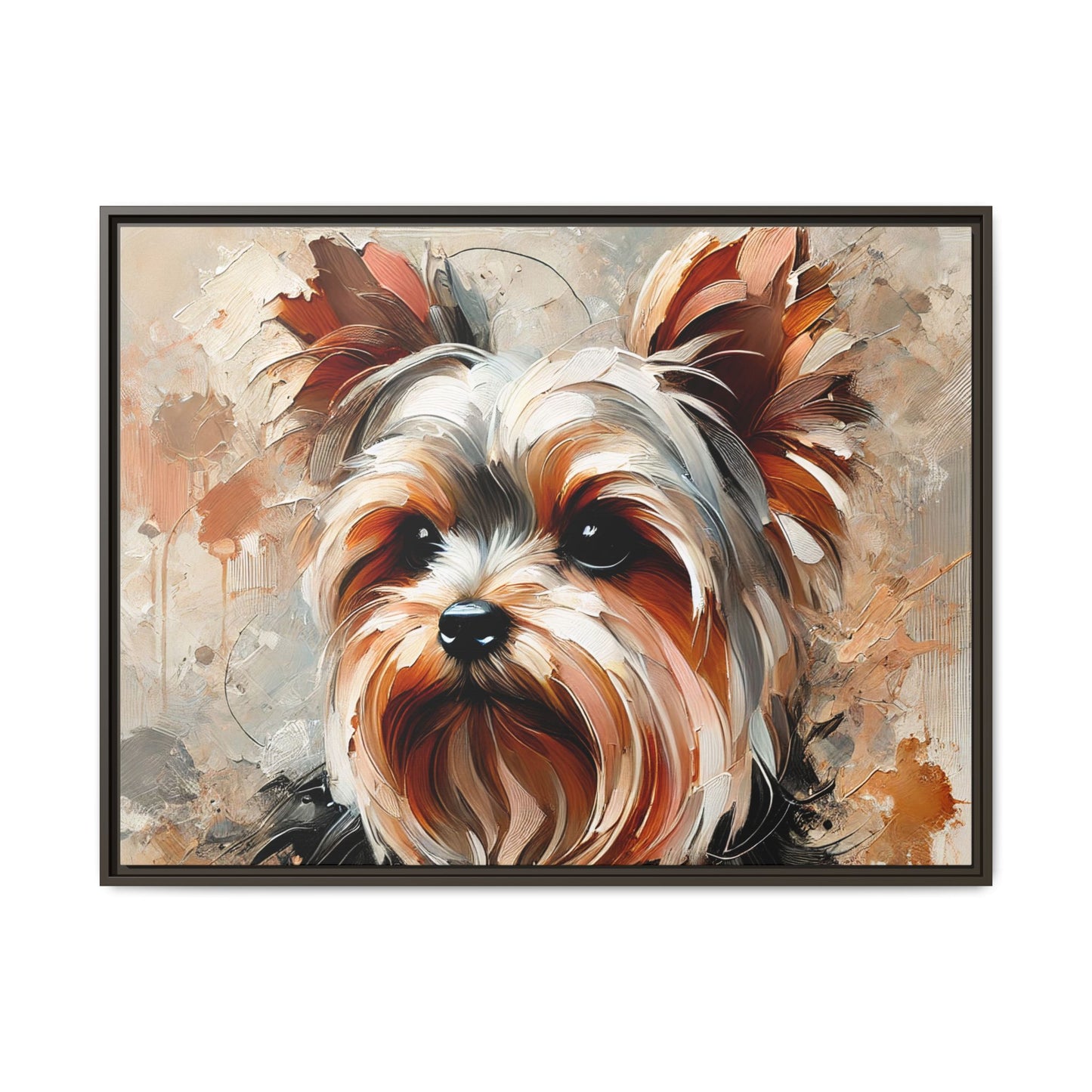 Yorkshire Terrier Oil Canvas Painting Print With Frame