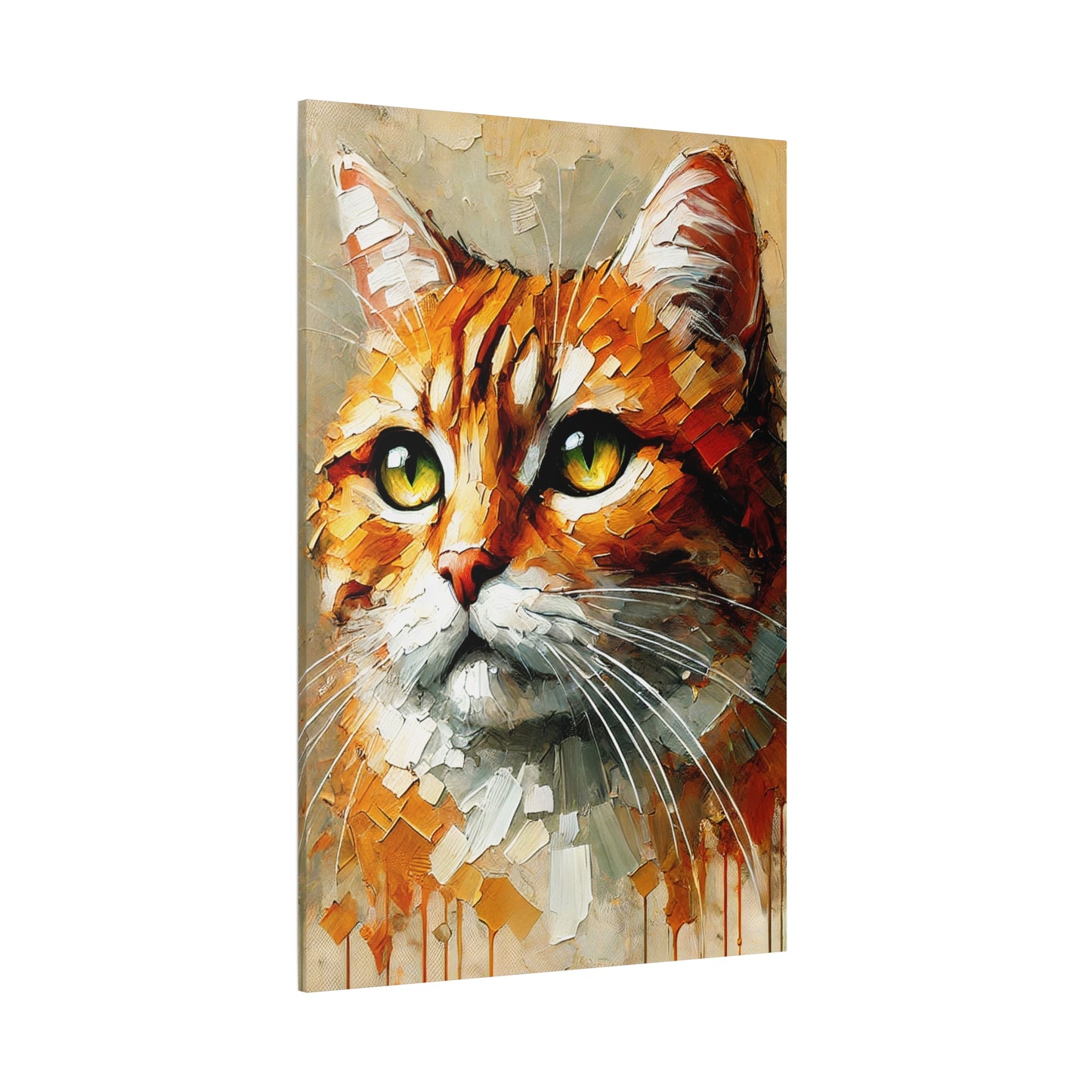 Orange Tabby Cat Oil Canvas Painting Print – A Delightful Addition for Cat Lovers and Home Decor