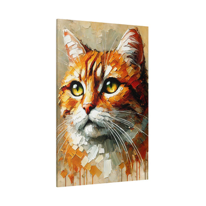 Orange Tabby Cat Oil Canvas Painting Print – A Delightful Addition for Cat Lovers and Home Decor