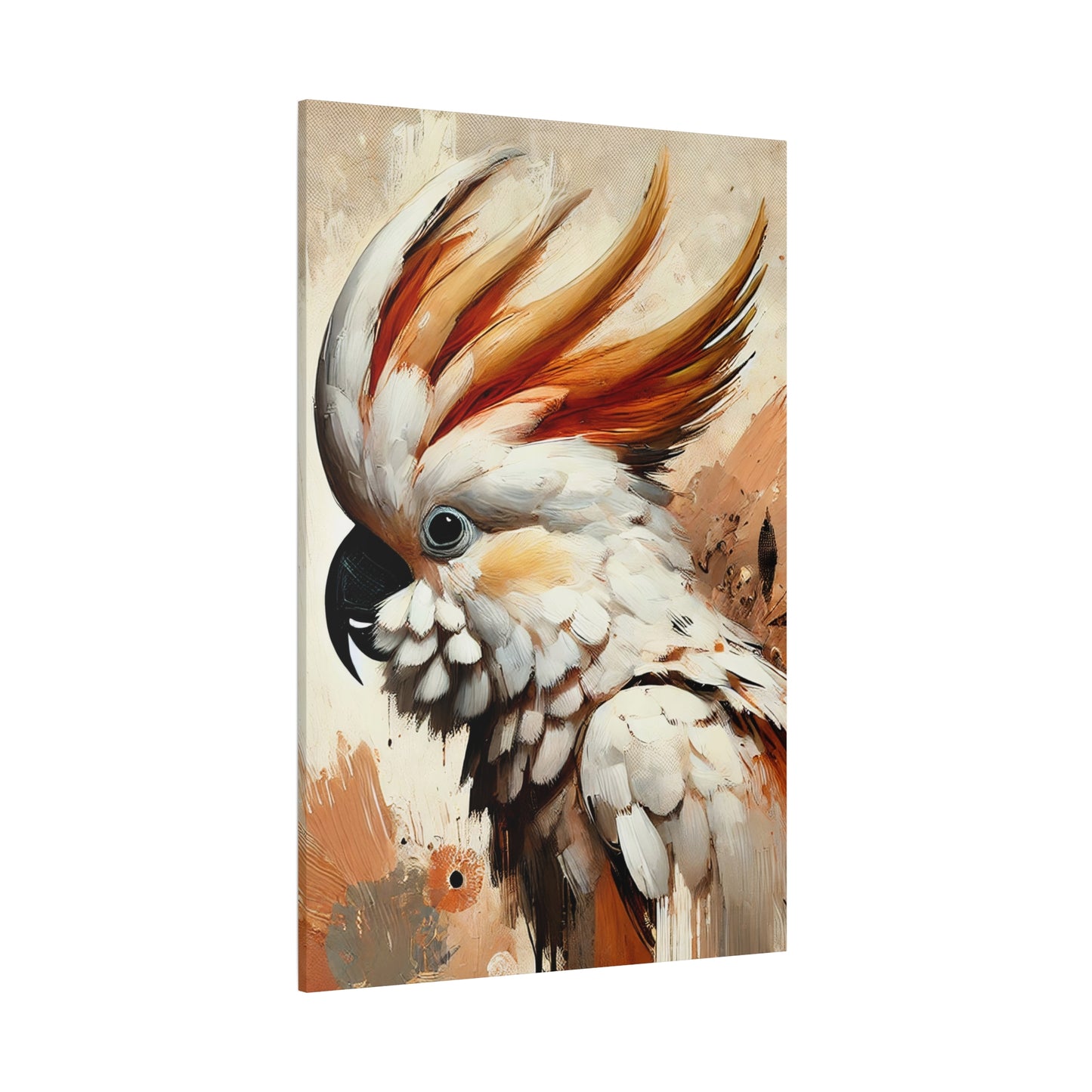 Cockatoo Oil Canvas Painting Print – A Stunning Addition for Bird Lovers and Home Decor