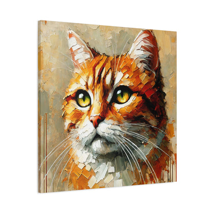 Orange Tabby Cat Oil Canvas Painting Print – A Delightful Addition for Cat Lovers and Home Decor