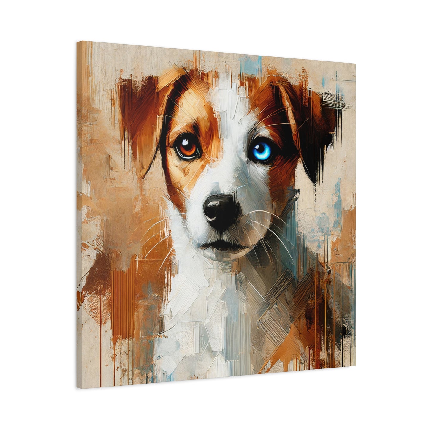 Jack Russell Terrier Mix Oil Canvas Painting Print – Ideal for Dog Lovers and Art Collector