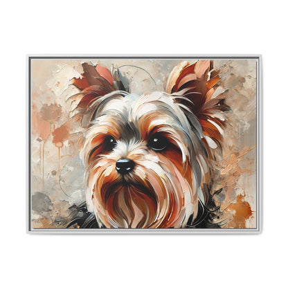 Yorkshire Terrier Oil Canvas Painting Print With Frame