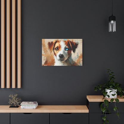 Jack Russell Terrier Mix Oil Canvas Painting Print – Ideal for Dog Lovers and Art Collector