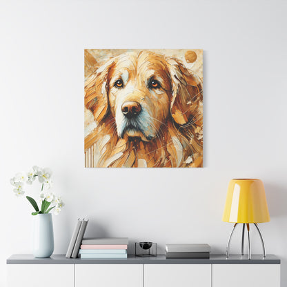 Golden Retriever Oil Canvas Painting Print – A Heartwarming Addition for Dog Lovers and Home Decor