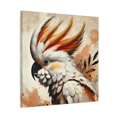 Cockatoo Oil Canvas Painting Print – A Stunning Addition for Bird Lovers and Home Decor