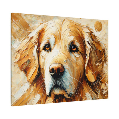 Golden Retriever Oil Canvas Painting Print – A Heartwarming Addition for Dog Lovers and Home Decor