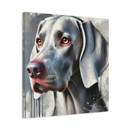 Weimaraner Dog Oil Canvas Painting Print – Perfect for Dog Lovers and Art Enthusiasts