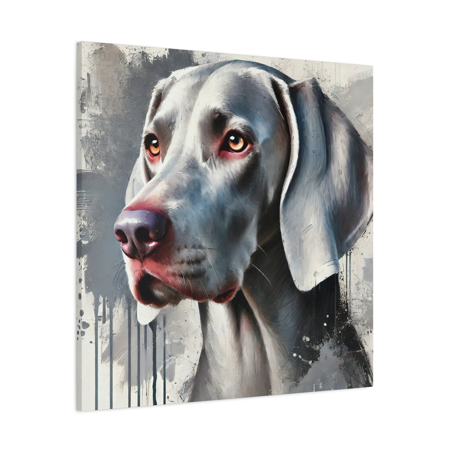 Weimaraner Dog Oil Canvas Painting Print – Perfect for Dog Lovers and Art Enthusiasts