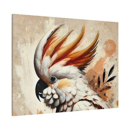 Cockatoo Oil Canvas Painting Print – A Stunning Addition for Bird Lovers and Home Decor