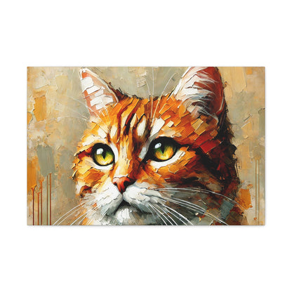 Orange Tabby Cat Oil Canvas Painting Print – A Delightful Addition for Cat Lovers and Home Decor