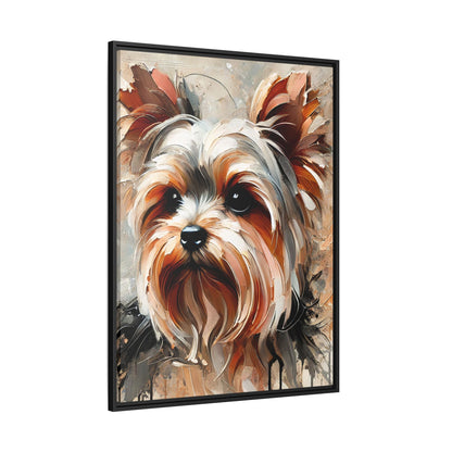 Yorkshire Terrier Oil Canvas Painting Print With Frame