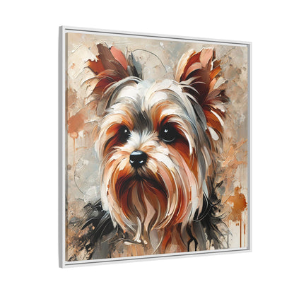 Yorkshire Terrier Oil Canvas Painting Print With Frame