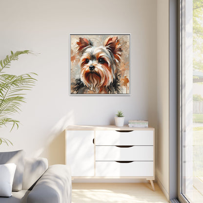 Yorkshire Terrier Oil Canvas Painting Print With Frame