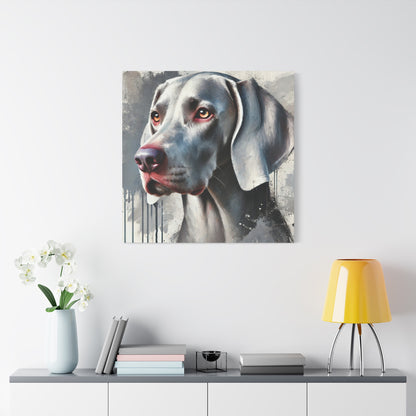 Weimaraner Dog Oil Canvas Painting Print – Perfect for Dog Lovers and Art Enthusiasts