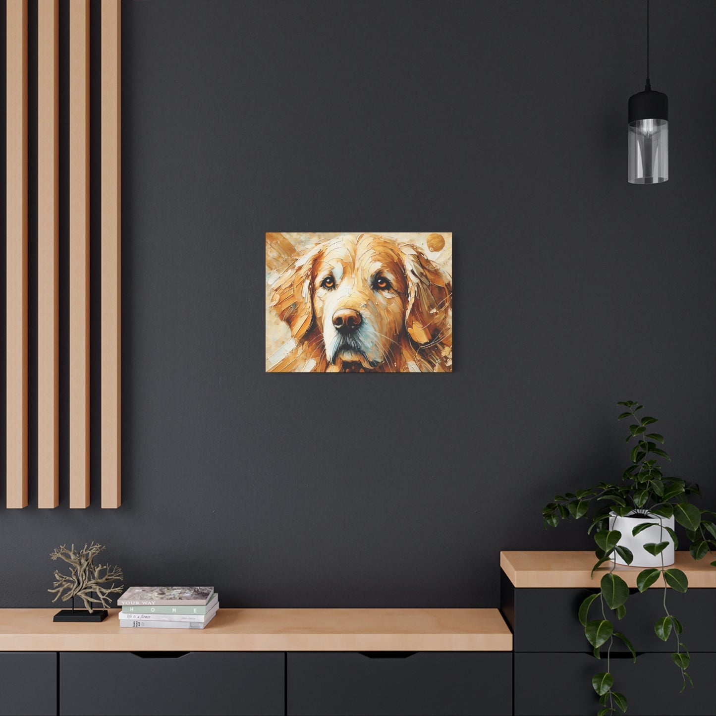 Golden Retriever Oil Canvas Painting Print – A Heartwarming Addition for Dog Lovers and Home Decor