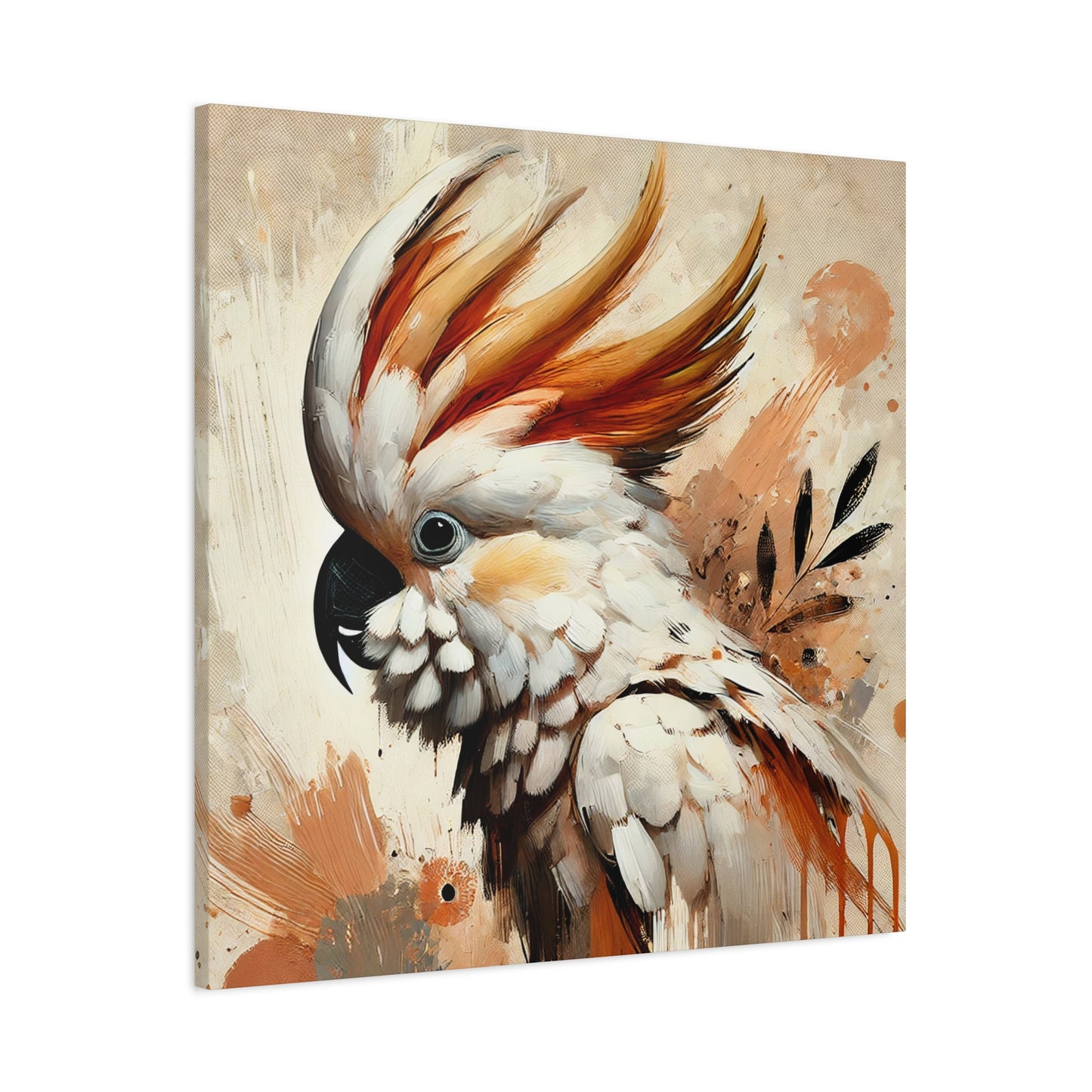 Cockatoo Oil Canvas Painting Print – A Stunning Addition for Bird Lovers and Home Decor