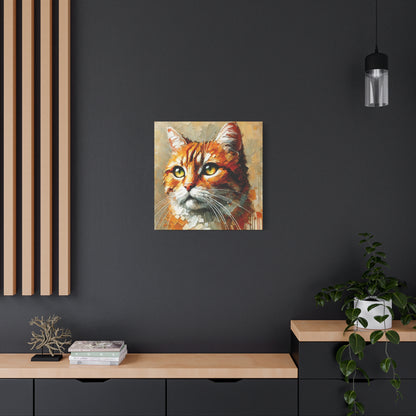 Orange Tabby Cat Oil Canvas Painting Print – A Delightful Addition for Cat Lovers and Home Decor