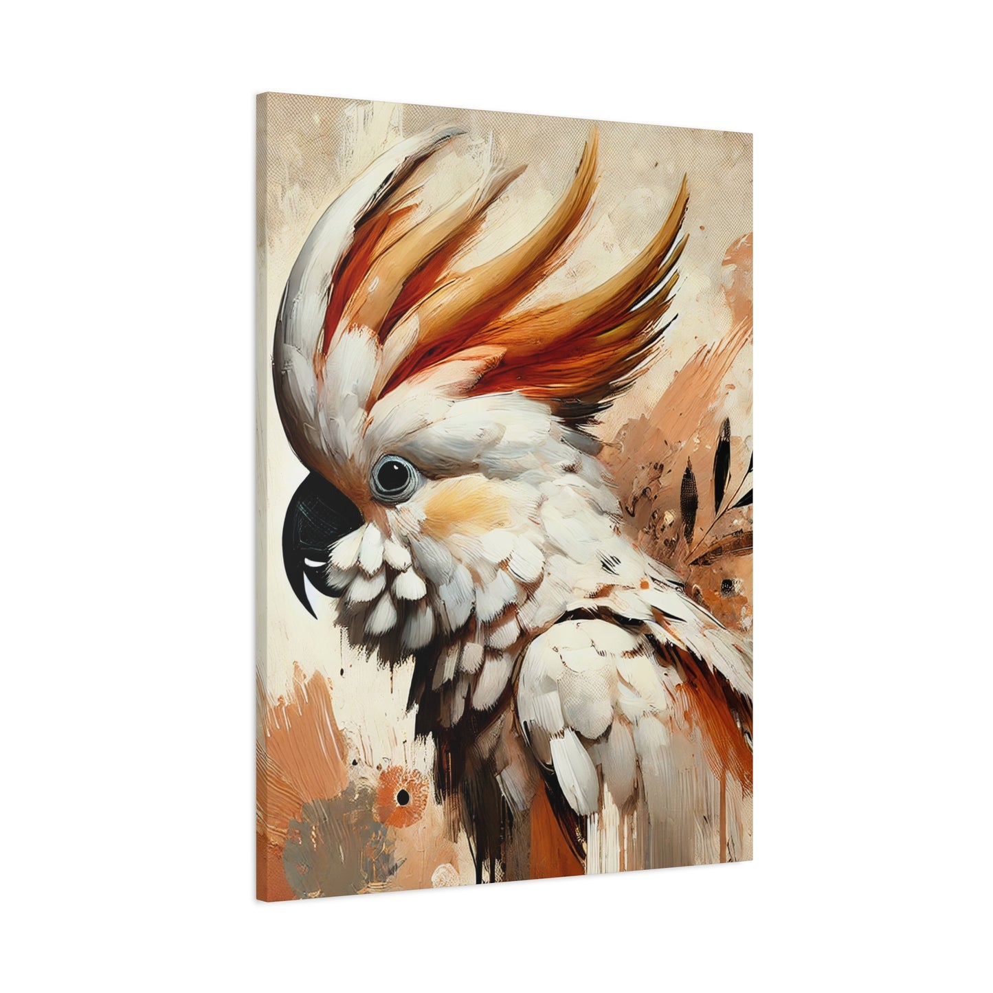 Cockatoo Oil Canvas Painting Print – A Stunning Addition for Bird Lovers and Home Decor