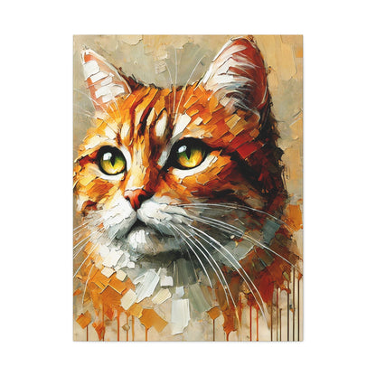 Orange Tabby Cat Oil Canvas Painting Print – A Delightful Addition for Cat Lovers and Home Decor