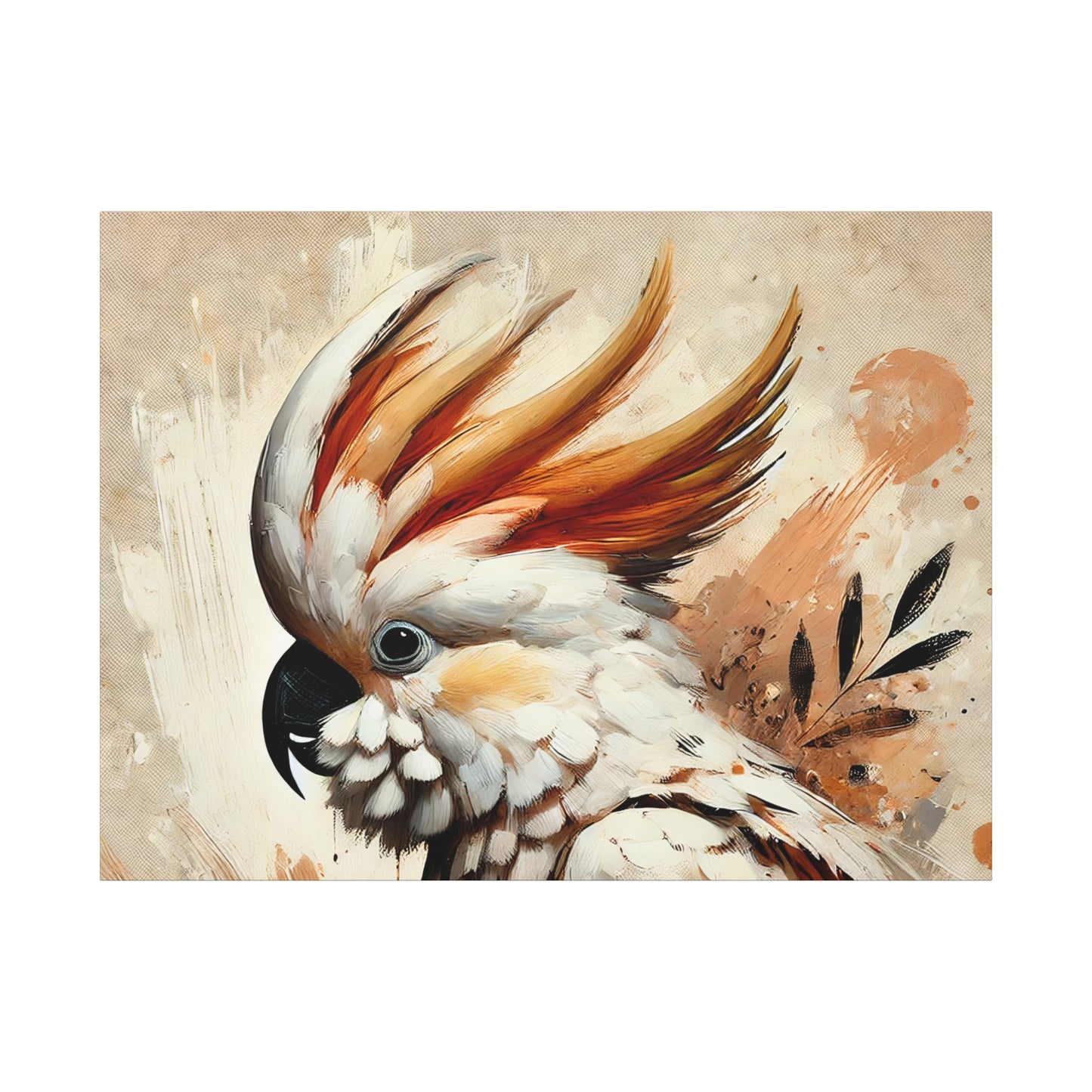 Cockatoo Oil Canvas Painting Print – A Stunning Addition for Bird Lovers and Home Decor