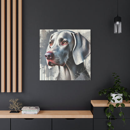 Weimaraner Dog Oil Canvas Painting Print – Perfect for Dog Lovers and Art Enthusiasts