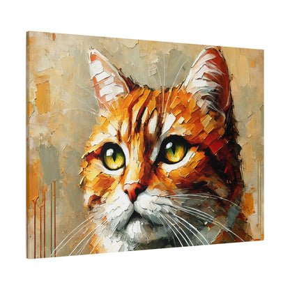 Orange Tabby Cat Oil Canvas Painting Print – A Delightful Addition for Cat Lovers and Home Decor