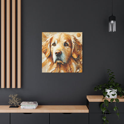 Golden Retriever Oil Canvas Painting Print – A Heartwarming Addition for Dog Lovers and Home Decor