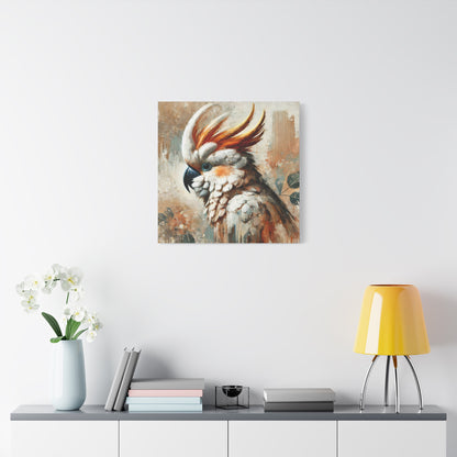 Cockatoo Oil Canvas Painting Print – A Colorful Addition for Bird Lovers and Art Enthusiasts