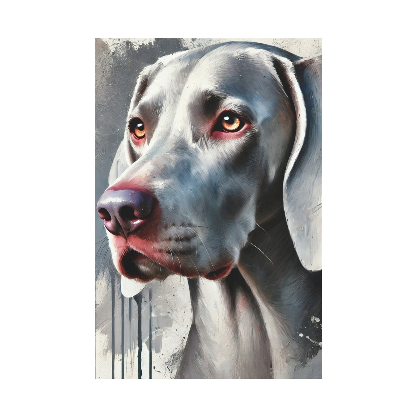 Weimaraner Dog Oil Canvas Painting Print – Perfect for Dog Lovers and Art Enthusiasts