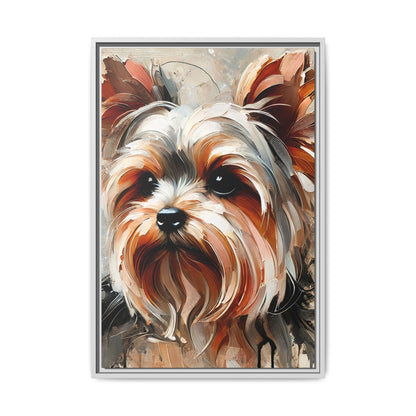 Yorkshire Terrier Oil Canvas Painting Print With Frame