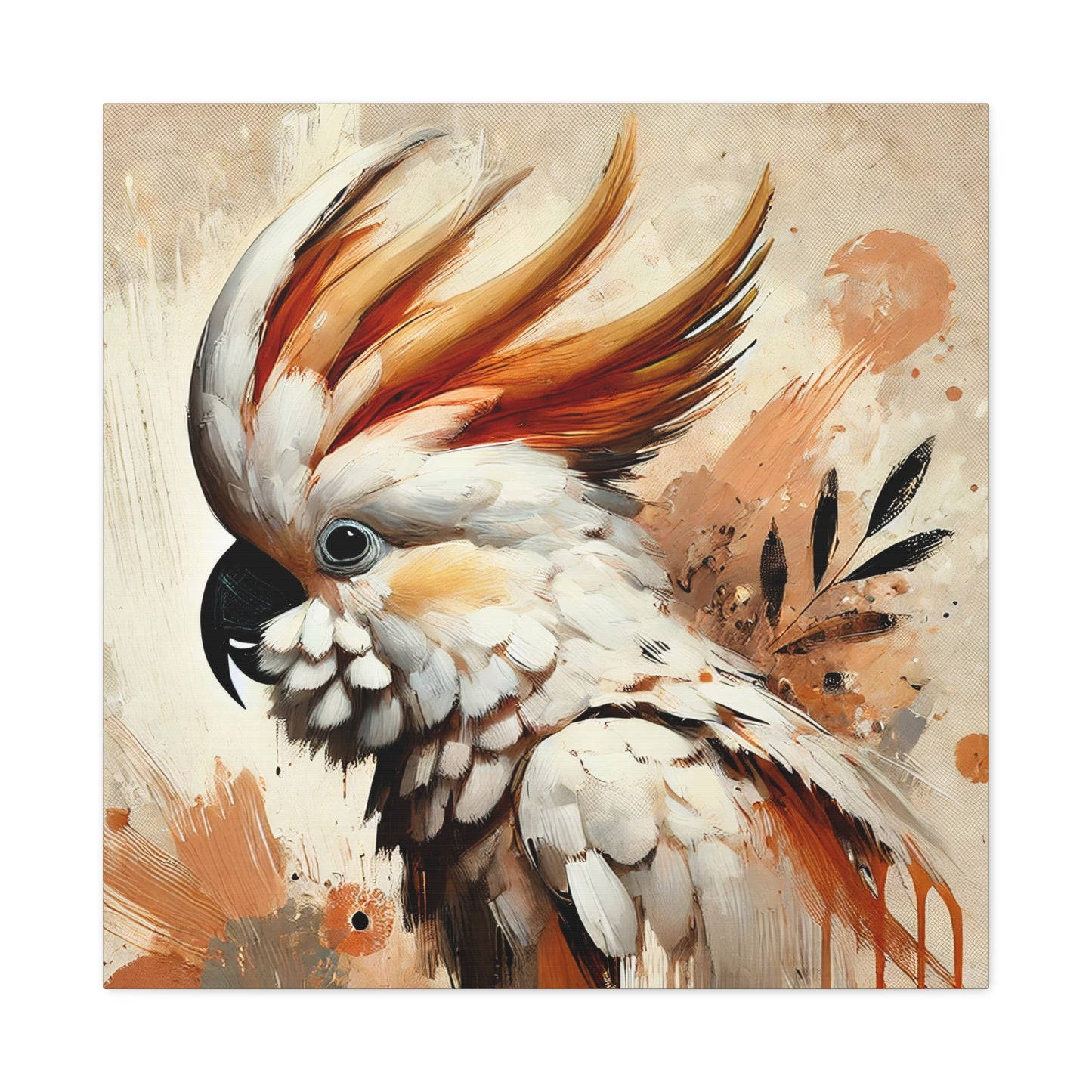 Cockatoo Oil Canvas Painting Print – A Stunning Addition for Bird Lovers and Home Decor