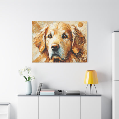 Golden Retriever Oil Canvas Painting Print – A Heartwarming Addition for Dog Lovers and Home Decor